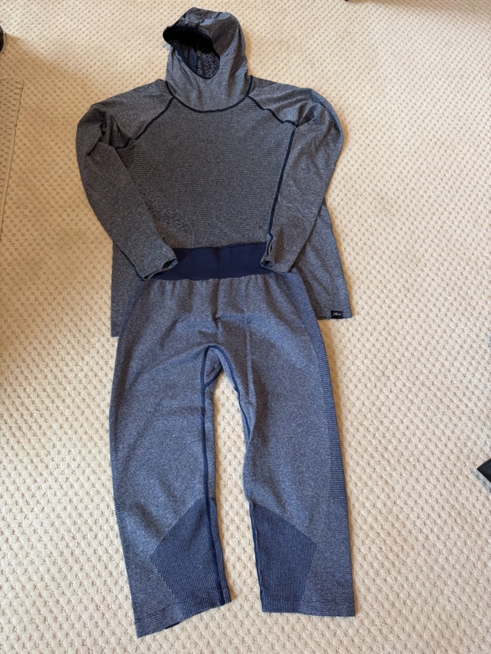 J. Crew Heathered Navy Hooded Active Set